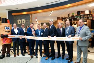 Ink by Hudson and Dunkin' Opens at Boston Logan - cutting the ribbon
